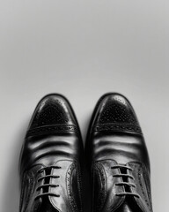 Black Leather Formal Shoes Fashion Footwear Business Dress Elegance Style Men Polished Classic Lace-up Accessories Upper Detail Craftsmanship Luxury Quality Vintage Pointed Toes Professional 