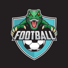 football club logo dinosaur vector illustration design © sugeng