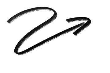 ink brush directional arrows on transparent background