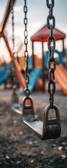 Rusty Swing Set Chains In Playground
