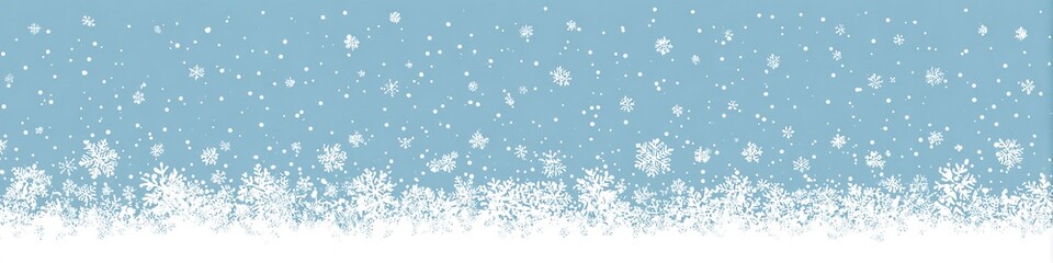 Light Blue Background With Falling Snowflakes