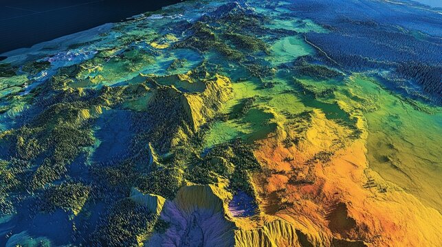 Colorful terrain map