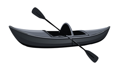 Dark Grey Kayak with Paddle Watercraft