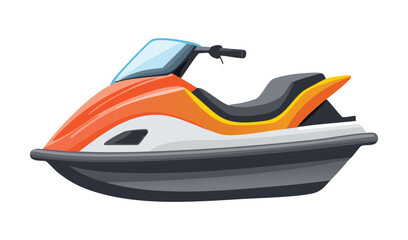 Naklejka premium Orange Jet Ski Ready for Fun