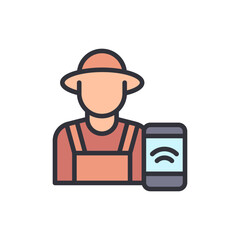 Farmer Using Smart Technology For Agriculture Development And Management