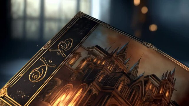 Enchanted Open Book with Glowing Magic Dust