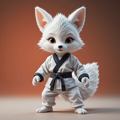 Cute baby fox character in sportswear