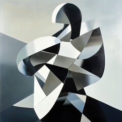 Abstract Geometric Figure In Gray Scale