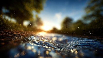Sunlight Sparkling On Shallow Creek