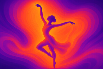 Naklejka premium Elegant Ballet Dancer Girl Silhouette – Graceful Pose Vector Illustration