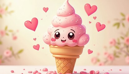 pink ice cream