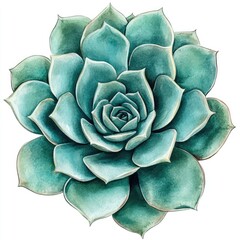 Beautiful Watercolor Succulent Plant for Home Decor and Design