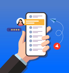 Smartphone User Interface with Messaging and Rating