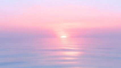 Fototapeta premium Pastel Sunrise over Calm Ocean: Soft Pink and Blue Hues