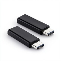 Black USB Flash Drives on White Background for Technology and Storage Needs