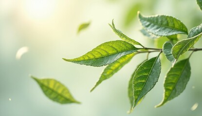 Obraz premium green leaves background