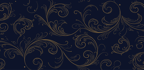 Vector line abstract wave landscape, desert, japanese style illustration. Mountain gold boho background. Sand, sea oriental art.