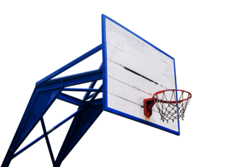 basketball hoop and net on transparent background