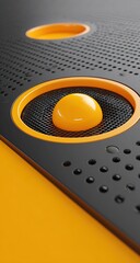 Closeup View Of Modern Orange Speakers