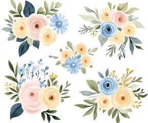 Pastel Watercolor Floral Collection