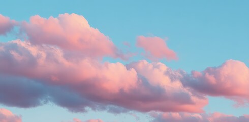 Beautiful Pink Clouds Against Light Blue Sky