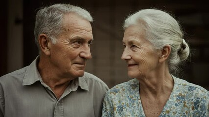 Elderly Couple Sharing a Loving Moment in Natural Light | Senior Romance | Aging Gracefully Together
