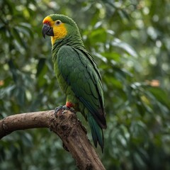 Obraz premium Colorful blue and yellow, red and yellow, and green-winged macaws are beautiful tropical parrots, avian animals with strong beaks and vibrant feathers often found in nature or as exotic pets