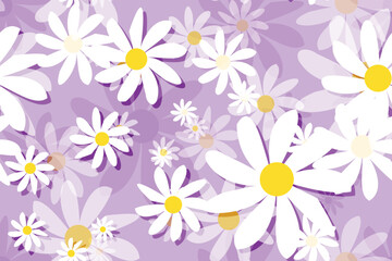 Seamless vector floral pattern with daisies, perfect for spring and summer nature-inspired designs