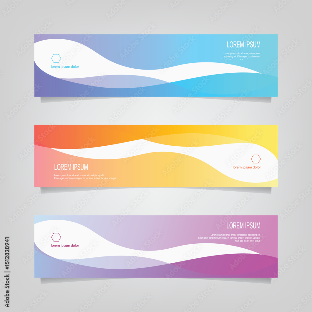 Poster vector abstract banner design web template. collection of abstract banners,. abstract geometric web 