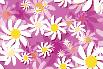 Seamless vector floral pattern with daisies, perfect for spring and summer nature-inspired designs