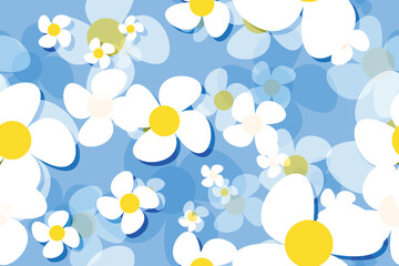 Seamless vector floral pattern with daisies, perfect for spring and summer nature-inspired designs