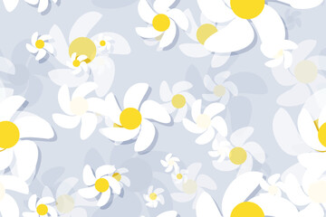 Seamless vector floral pattern with daisies, perfect for spring and summer nature-inspired designs