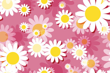 Obraz premium Seamless vector floral pattern with daisies, perfect for spring and summer nature-inspired designs