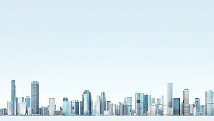 Modern City Skyline Panorama Illustration