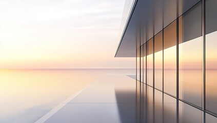 Modern Architecture Oceanfront Sunset View