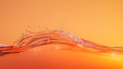 Water splash on a gradient orange background.