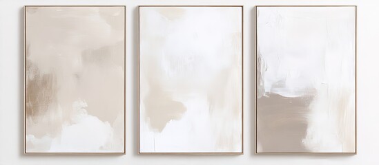 Three Abstract Paintings In Neutral Tones