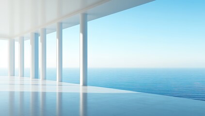 Modern Architecture Exterior View With White Columns