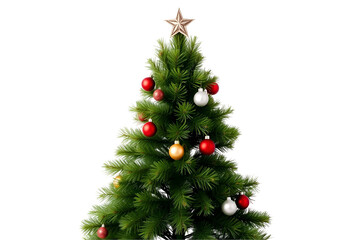christmas tree with decorations. Christmas decorated tree. Holiday tree-PNG-
