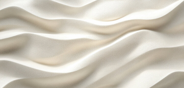 Soft White Curves on Textured Fabric Background