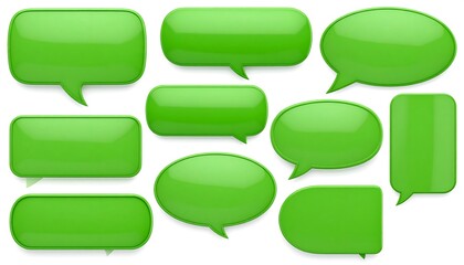 Collection of green speech bubbles