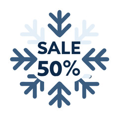 Obraz premium A snowflake-shaped sale badge with 