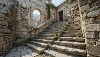 Ancient Stone Staircase in Ruins: A Glimpse into History
