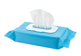 Wet wipes pack isolated on transparent background