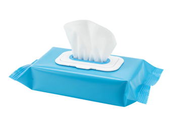 Wet wipes pack isolated on transparent background