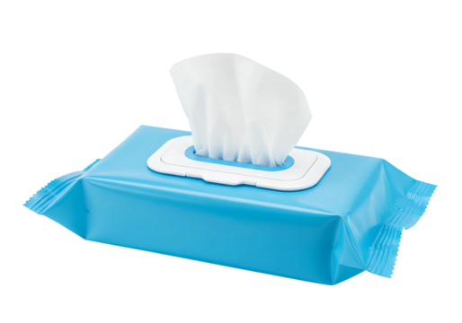 Wet wipes pack isolated on transparent background