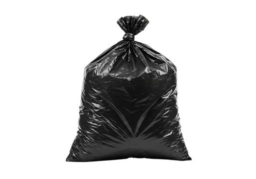  plastic trash bag isolated on transparent background