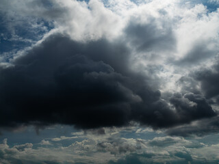 Cloud storm sky dark rain lightning thunder stormy typhoon nature light scene rainy atmosphere...