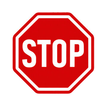 Se&ntilde;al de alto, stop, sobre fondo transparente. PNG.