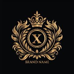 Fototapeta premium Vector golden frame. Elegant element for design in Eastern style, place for text. Floral golden border. Lace illustration for invitations and greeting cards.